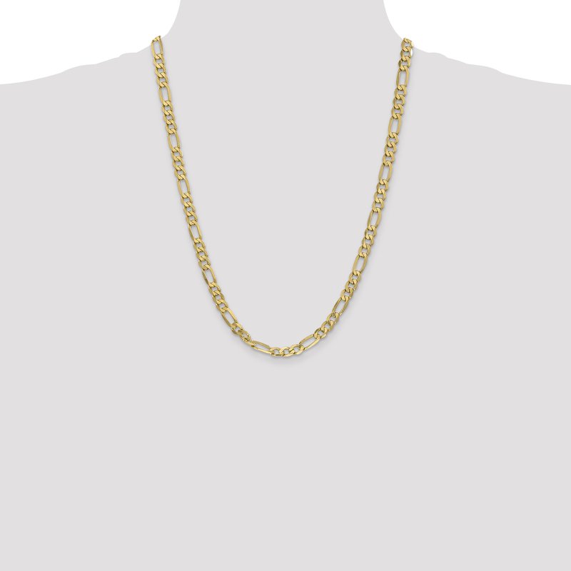 14K 26 inch 6.25mm Flat Figaro with Lobster Clasp Chain