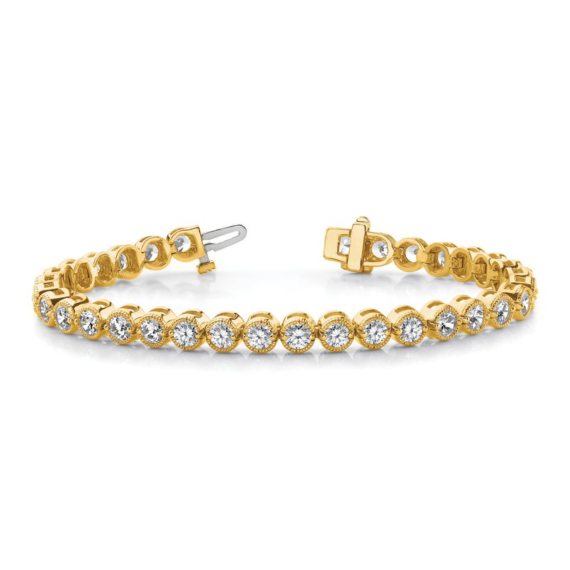 14k Complete 3.06 carat Round A Diamond 2-prong 7 inch Tennis Bracelet