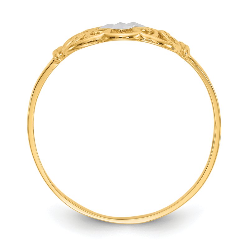 14K w/Rhodium Filigree Ring