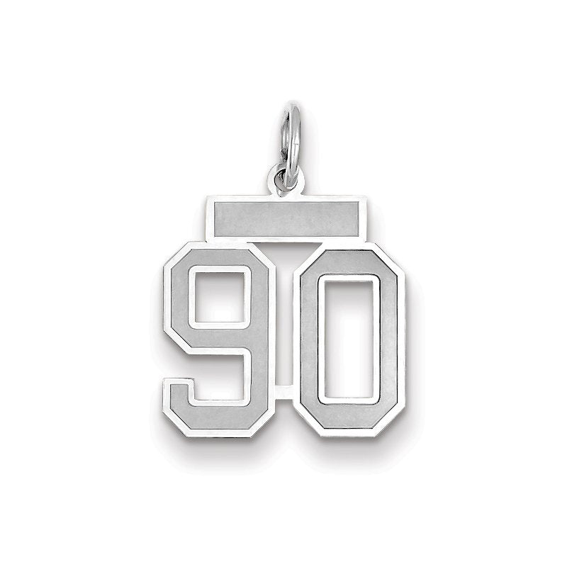 14kw Small Satin Number 90 Charm