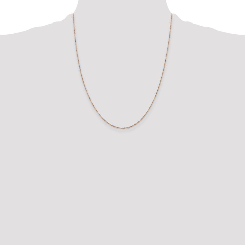 14K Rose Gold 10 inch 1.10mm Diamond-cut Cable with Lobster Clasp Chain
