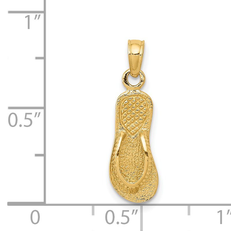 14k 3-D Single Flip-Flop Pendant