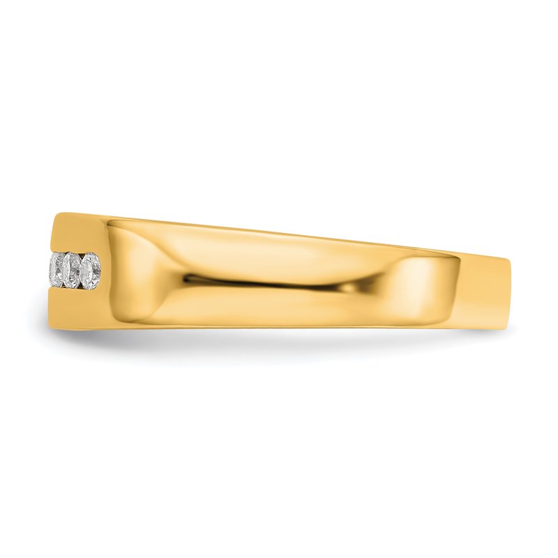 14K White Gold Men's 1/3 carat Lab Grown Diamond VS+ F+ Complete Channel Band