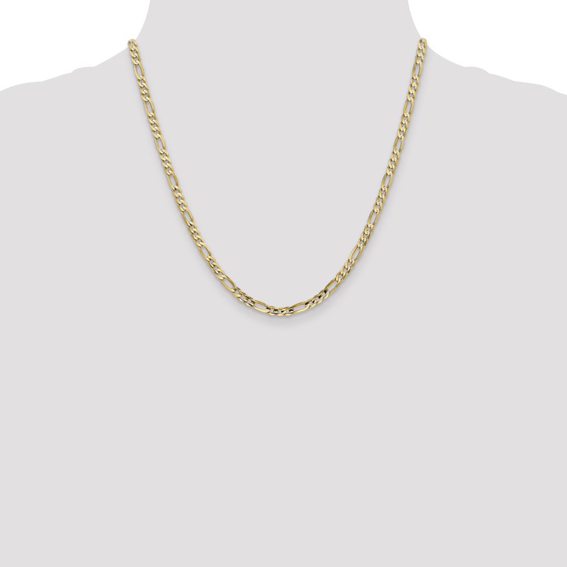 10K 4mm Concave Figaro Chain
