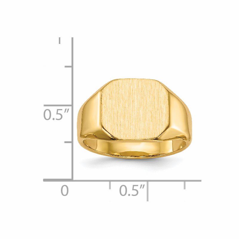 14k 12.5x11.0mm Closed Back Signet Ring