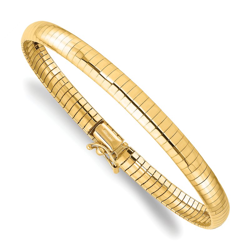 14K 6mm Domed Omega Necklace