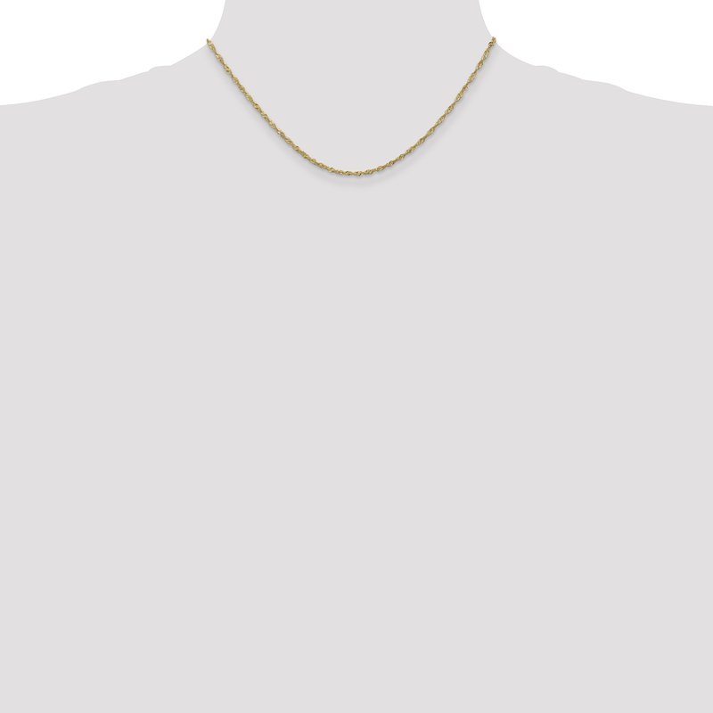 14K 10 inch 1.70mm Singapore with Lobster Clasp Anklet