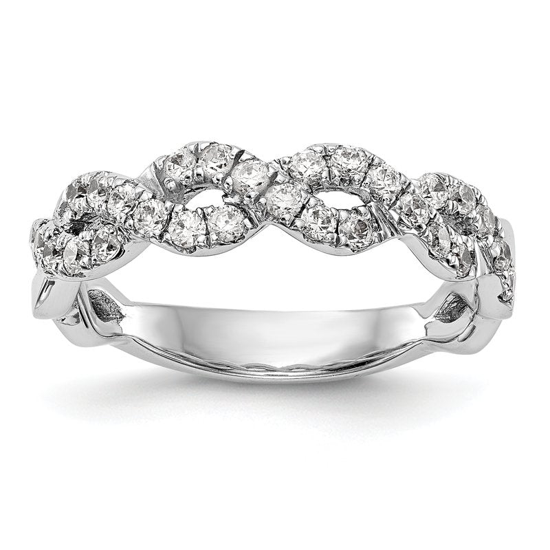 14K White Gold 1/3 carat Lab Grown Diamond VS+ F+ Intertwined Complete Band