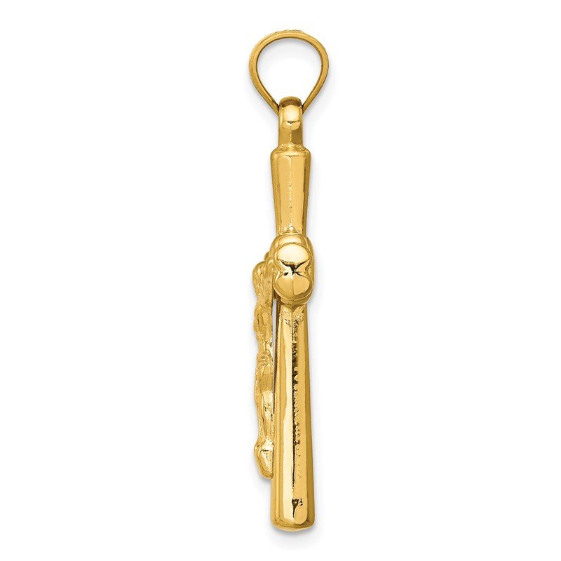 14K Hollow Crucifix Reversible to X-Center Cross Pendant