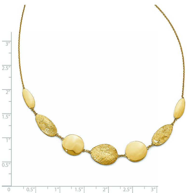 14K Polished D/C with 2in ext. Necklace