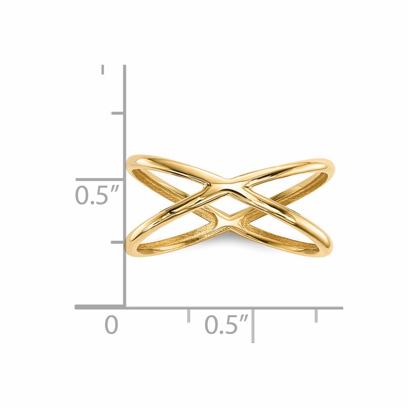 14k Gold Polished Double Ring