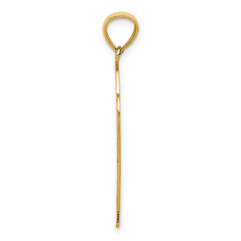 14k Basketball in Hoop Diamond Cut Pendant