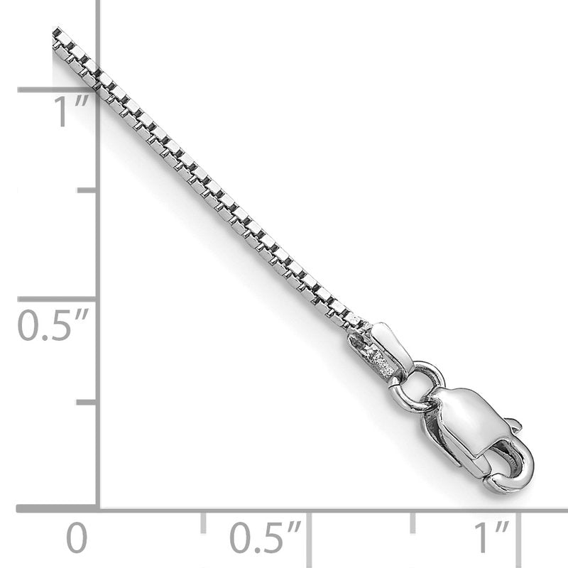 14K White Gold 26 inch .95mm Box with Lobster Clasp Chain