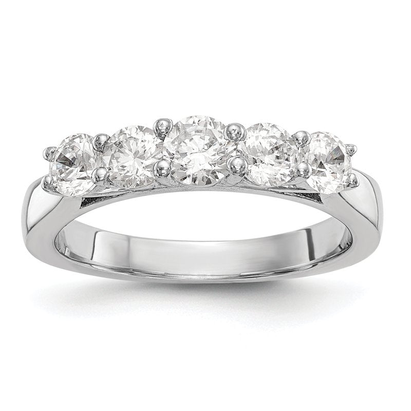14K White Gold 3/4 carat Lab Grown Diamond VS/SI  D E F  5 Stone Ring
