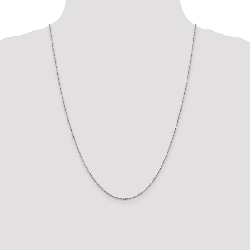 14K White Gold 1.3mm Loose Rope Chain