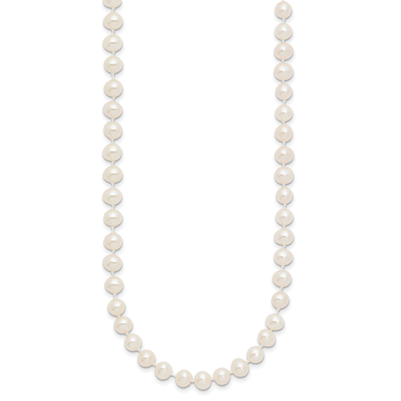 14k 5-6mm White Near-Round Freshwater Cultured Pearl 16 inch Necklace
