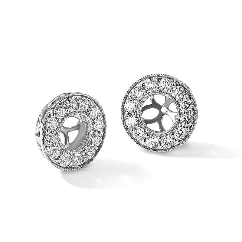 14K White Gold 1/2 carat Lab Grown Diamond VS+ F+ for 5-5.5mm Studs Complete Earring Jackets