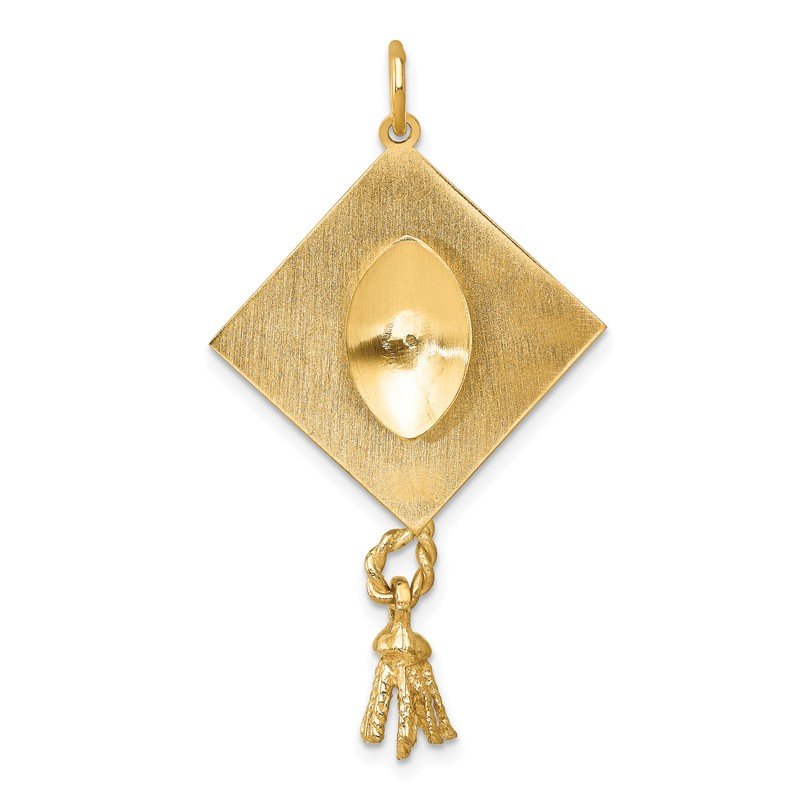 14k Graduation Cap with Freshwater Cultured Pearl and Moveable Tassel Charm