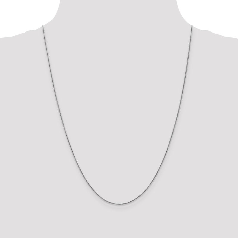 18K White Gold 16 inch 1mm Diamond-cut Spiga with Spring Ring Clasp Chain