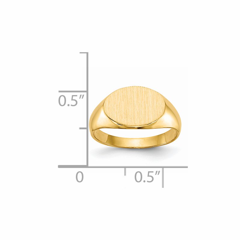14k 11.0x7.5mm Closed Back Child's Signet Ring