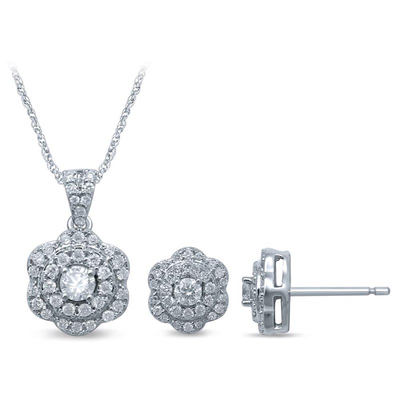 14K 0.73Ct Diamond Earring Pendant