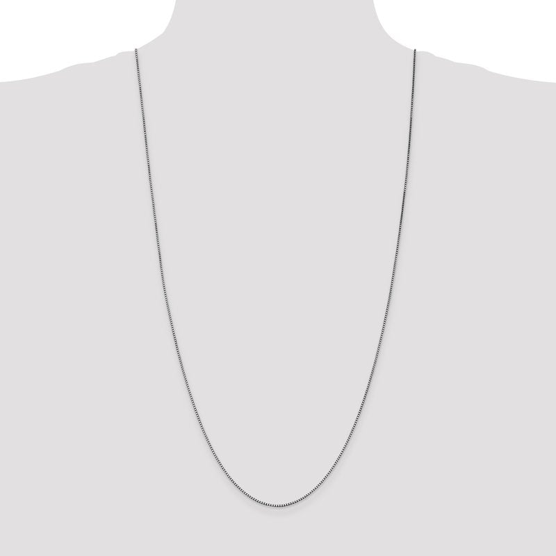 14K White Gold 26 inch 1.05mm Box with Lobster Clasp Chain