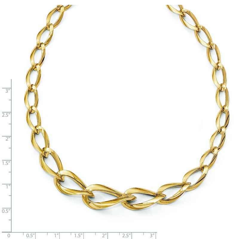 14K Polished Fancy Link Necklace