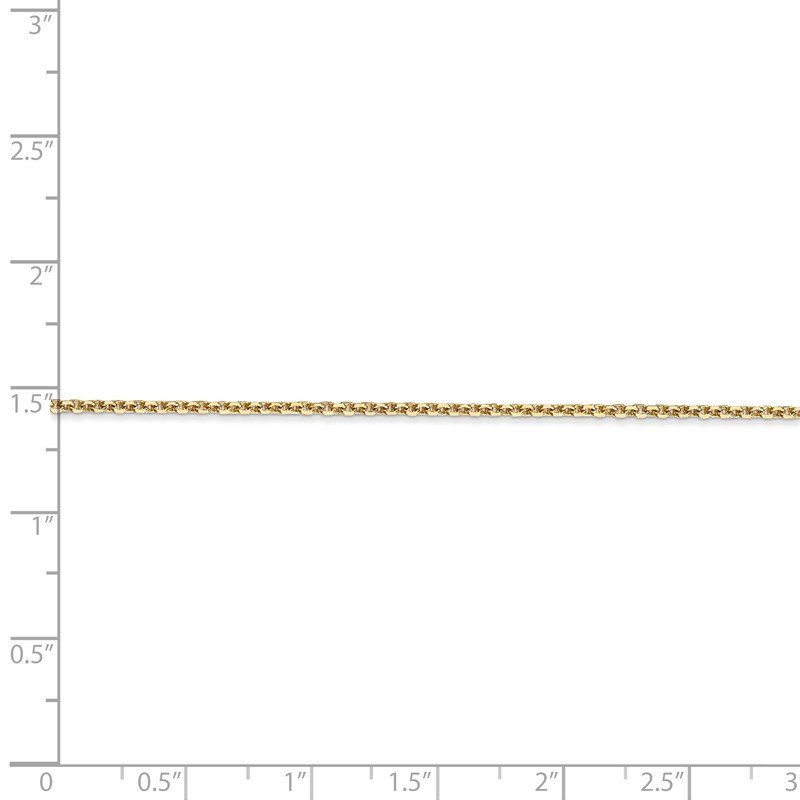 14K 14 inch 1.45mm Solid Diamond-cut Cable with Lobster Clasp Chain