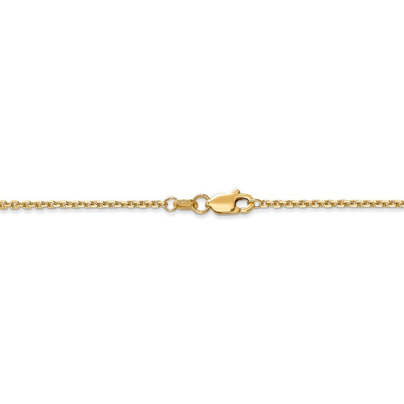 14K 14 inch 1.45mm Solid Diamond-cut Cable with Lobster Clasp Chain