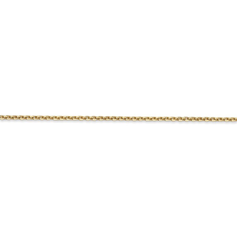 14K 14 inch 1.45mm Solid Diamond-cut Cable with Lobster Clasp Chain
