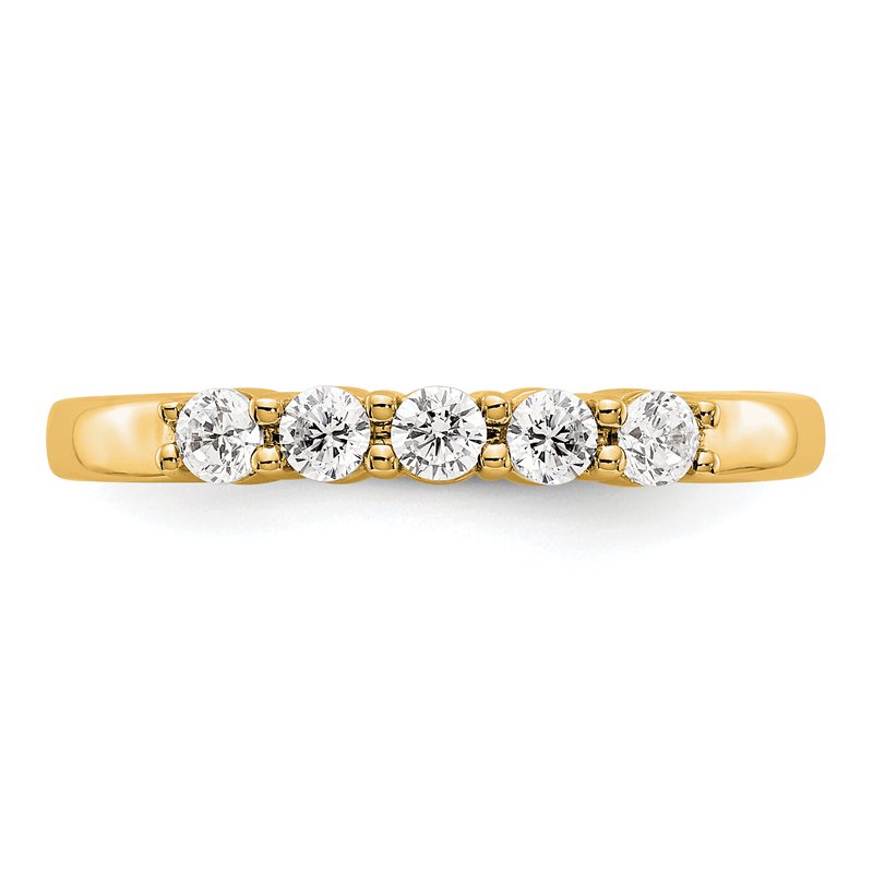 14K White Gold 1/3 carat Lab Grown Diamond VS+ F+ Complete Round Five Stone Ring