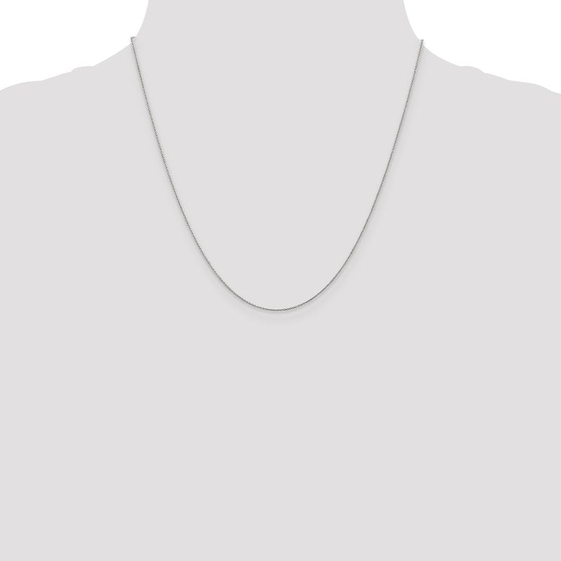 14K White Gold 14 inch .75mm Cable with Spring Ring Clasp Pendant Chain