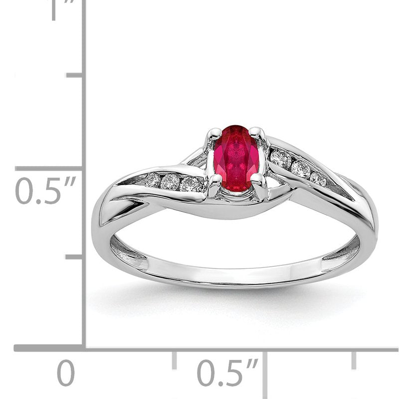 14k White Gold Oval Emerald Diamond Ring