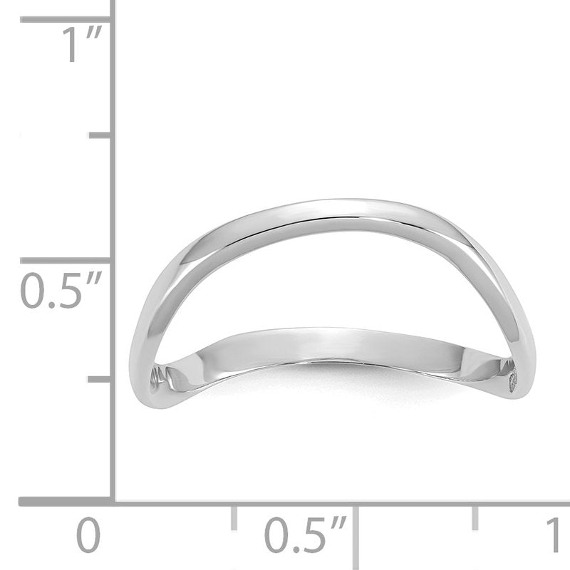 14K White Gold Polished Wave Fashion Thumb Ring