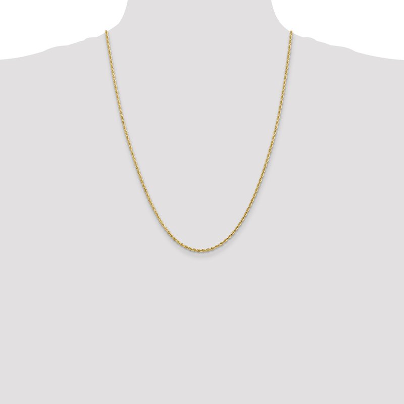 14K 10 Inch 2.25mm Diamond-cut Quadruple Rope Lobster Clasp Anklet