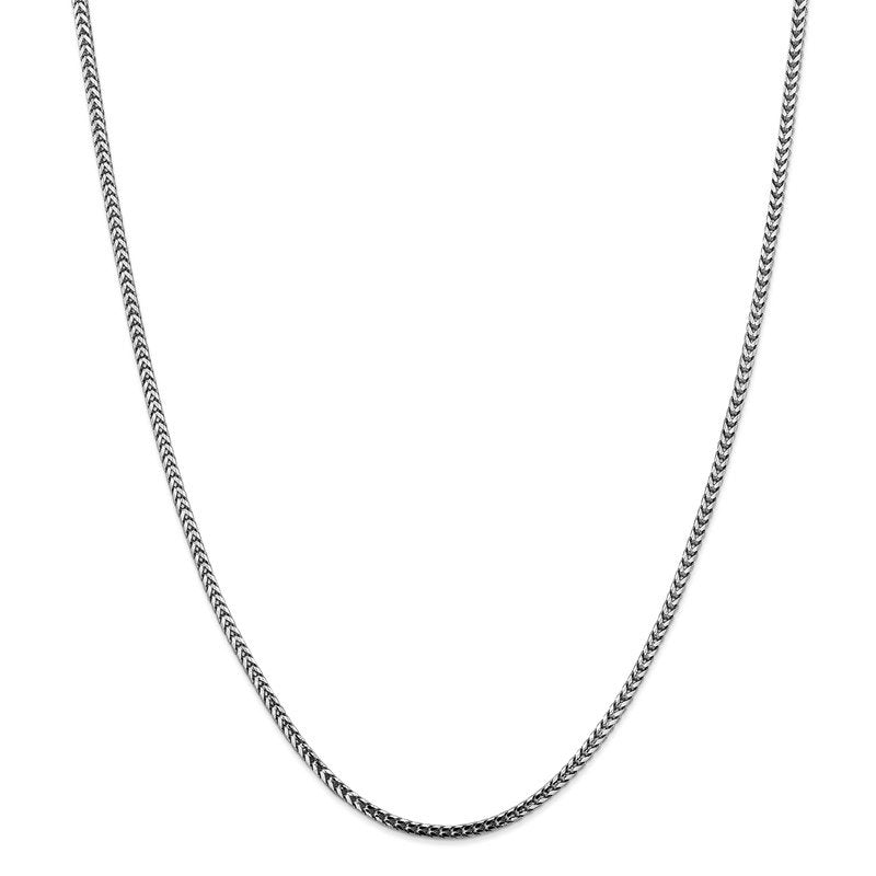 14K White Gold 16 inch 2.5mm Franco with Lobster Clasp Chain