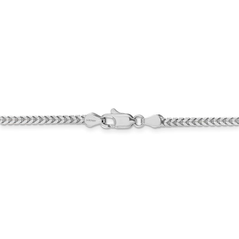 14K White Gold 16 inch 2.5mm Franco with Lobster Clasp Chain
