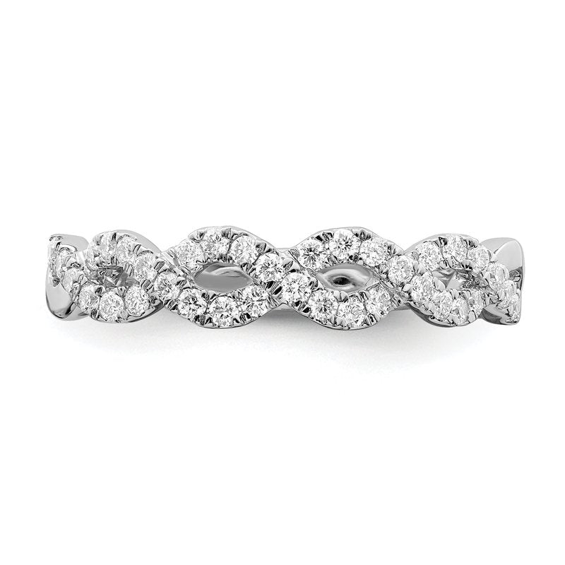 14K White Gold 1/3 carat Lab Grown Diamond VS+ F+ Intertwined Complete Band