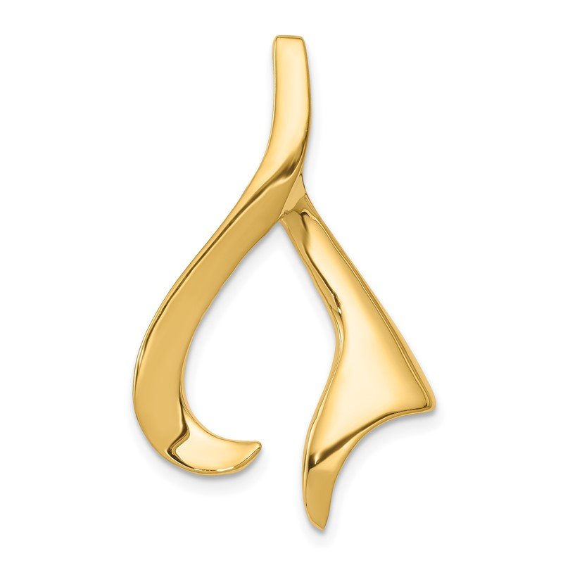 14k Polished Slide Fits up to 2mm Regular/6mm Fancy or Reversible Omega