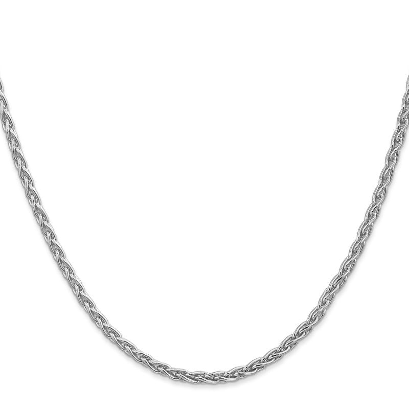 14K White Gold 16 inch 4mm Parisian Wheat with Lobster Clasp Chain