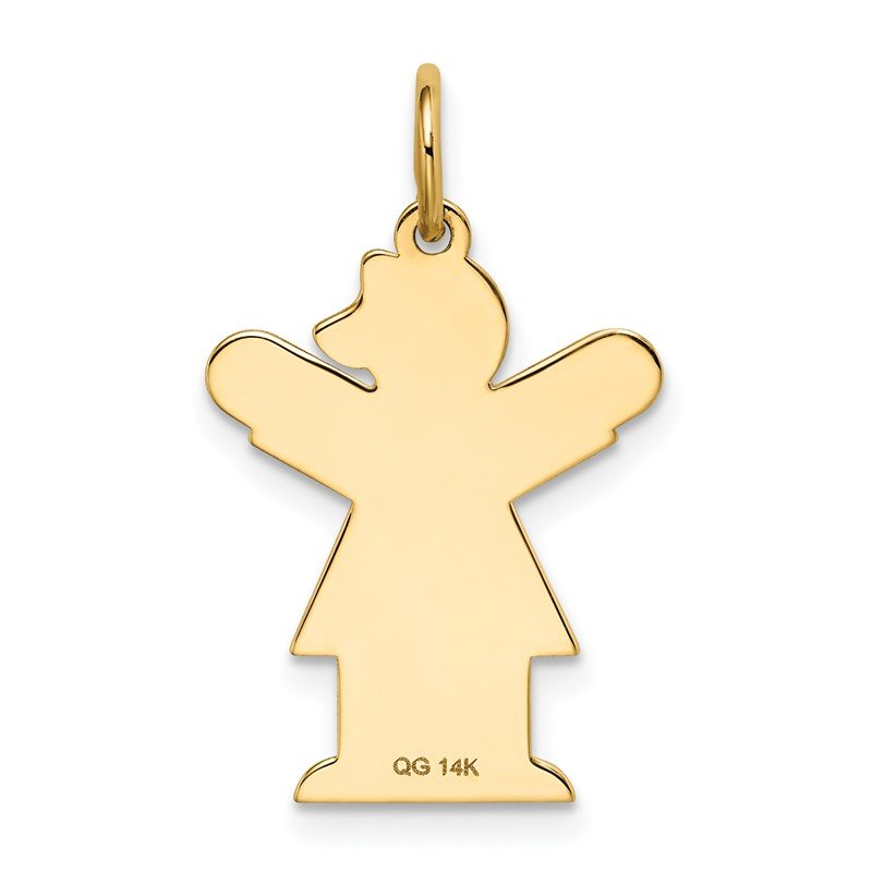 14k The Kids Small Heart Dress Girl Engravable Love Charm