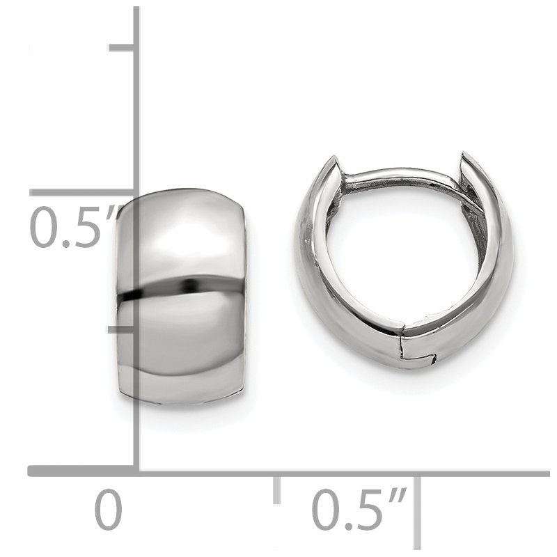 14k White Gold Round Hinged Hoop Earrings