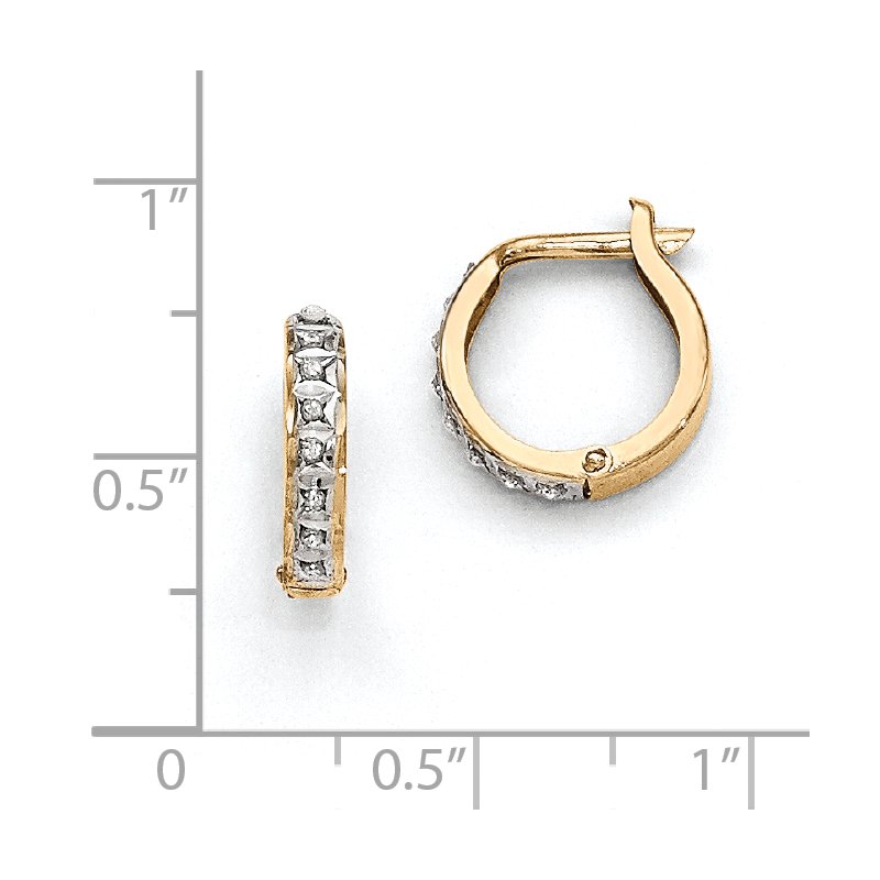 14k Diamond Fascination Round Hinged Hoop Earrings