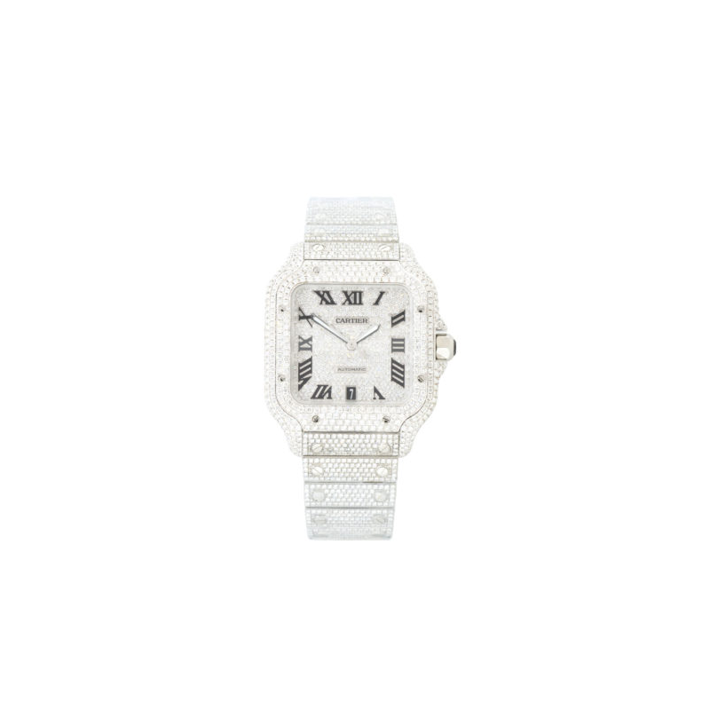Custom Diamond Cartier 40mm Santos De Cartier