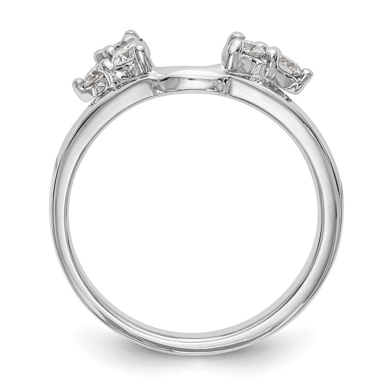 14K White Gold 3/8 carat Lab Grown Diamond VS+ F+ Complete Ring Wrap