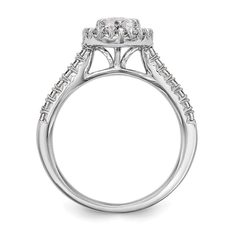 14K White Gold 1/3 carat Lab Grown Diamond VS+ F+ Semi-Mount Marquise Halo Engagement Ring