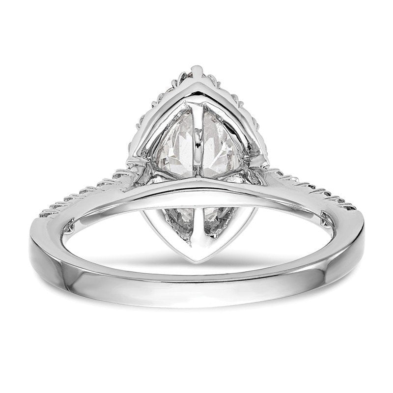14K White Gold 1/3 carat Lab Grown Diamond VS+ F+ Semi-Mount Marquise Halo Engagement Ring