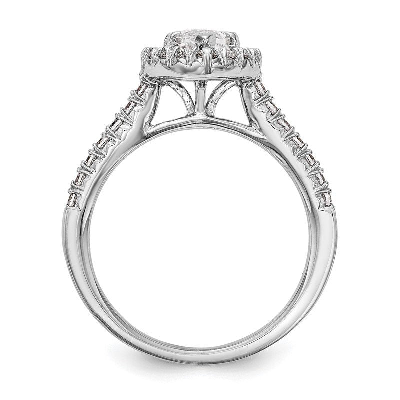 14K White Gold 1/3 carat Lab Grown Diamond VS+ F+ Semi-Mount Marquise Halo Engagement Ring