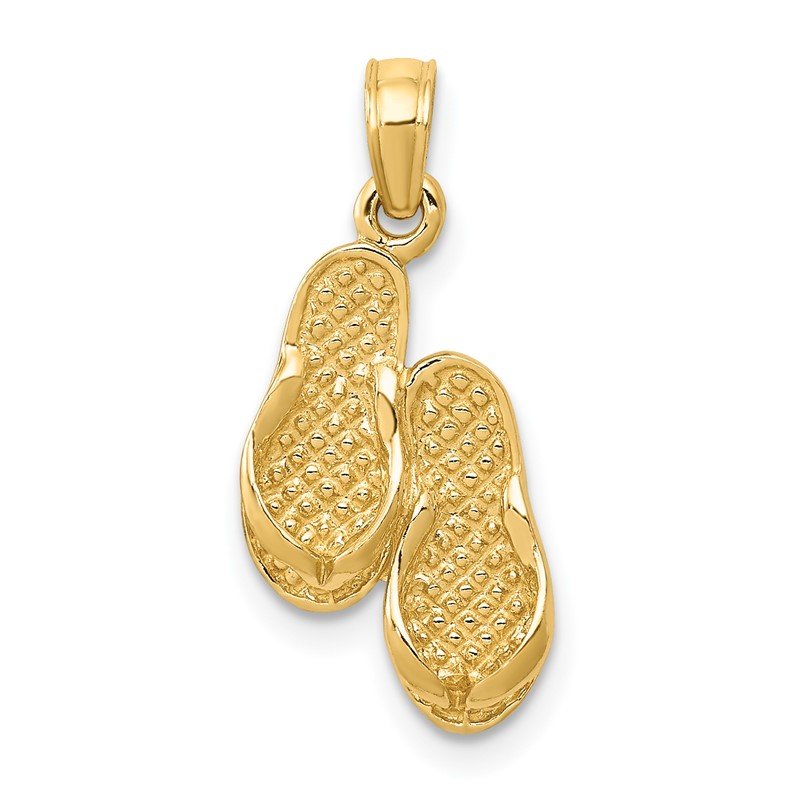 14k  3-D Flip Flops Pendant