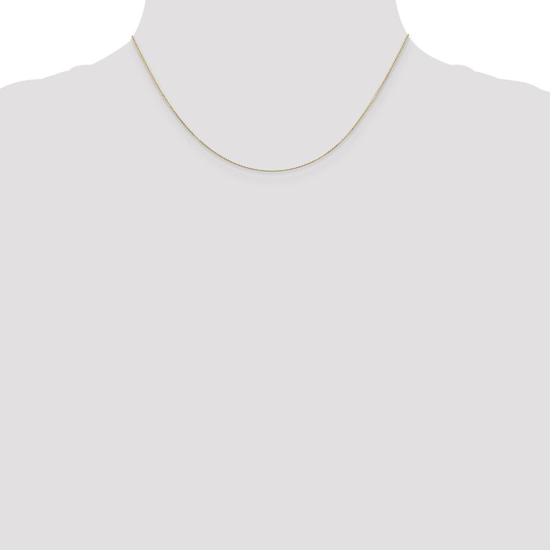14K 26 inch .8mm Diamond-cut Round Open Link Cable with Lobster Clasp Chain